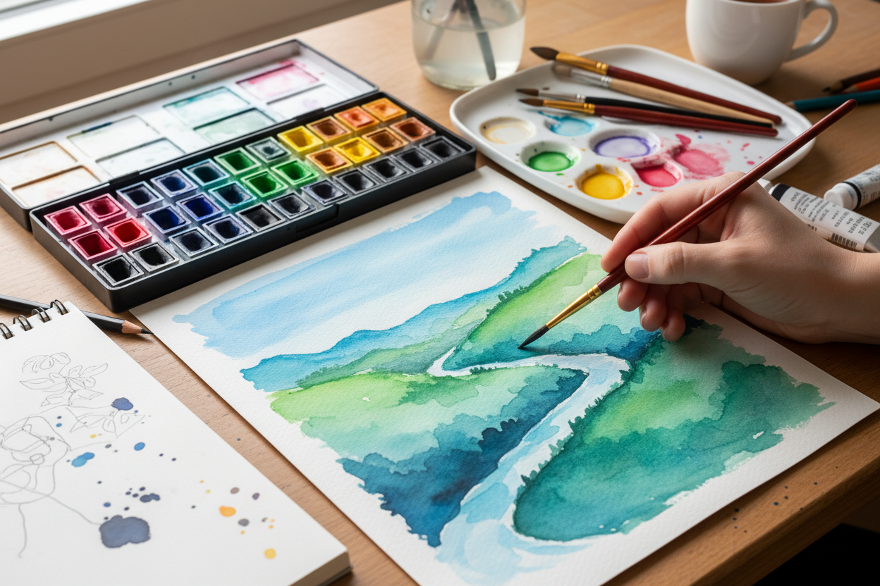 Watercolor Paint Set - Lifestyle Shot